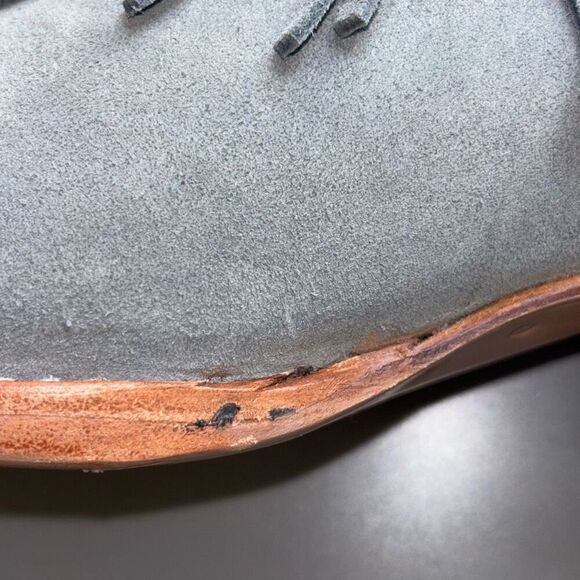 Frye Sacha Short Fringe Bootie suede leather steel Blue 6.5 - Picture 8 of 13